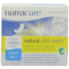 Natracare, Serviettes Ultra, Couverture en Coton Bio, Super Plus, 12 Serviettes