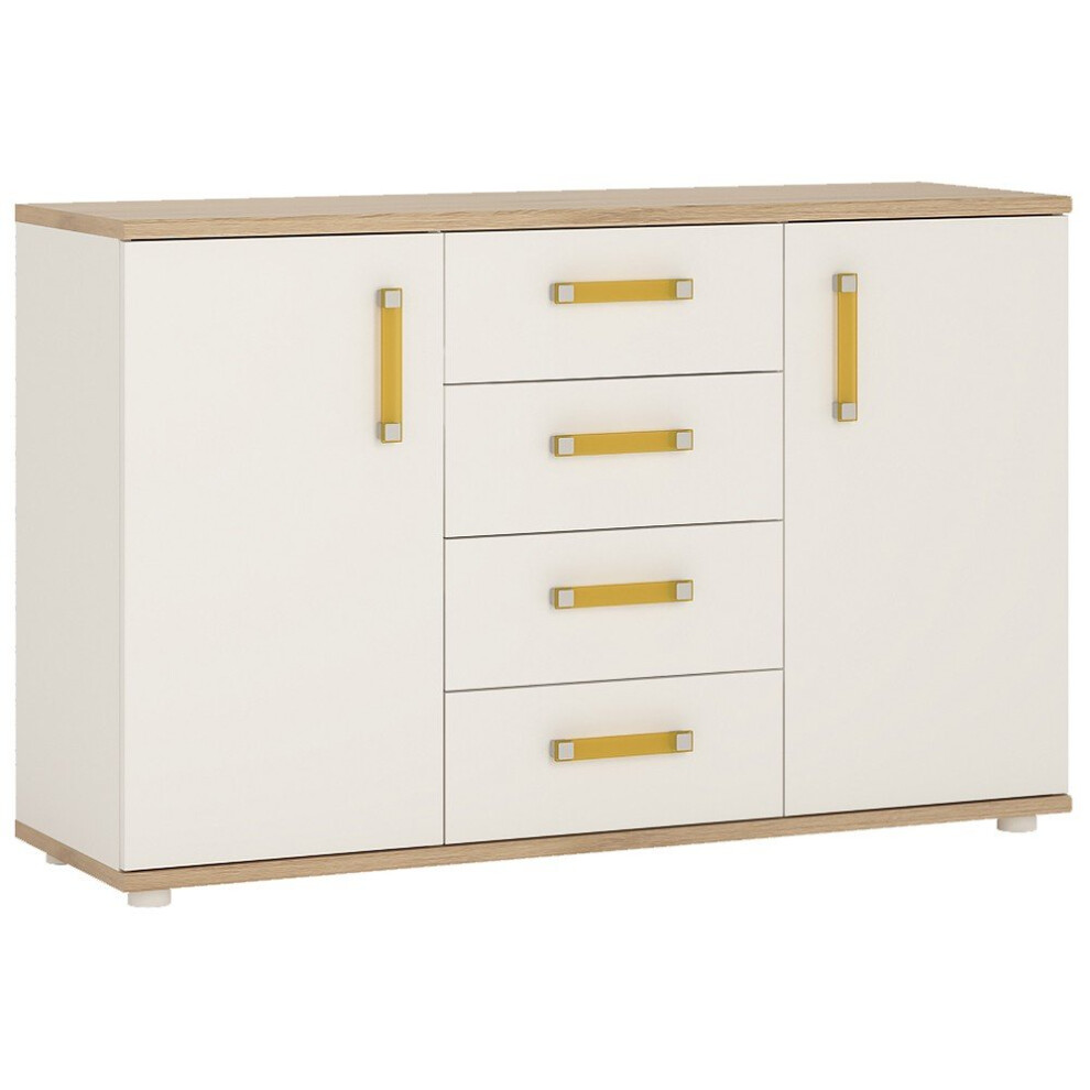 4 KIDS 2 Door 4 Drawer Sideboard with Orange Handles