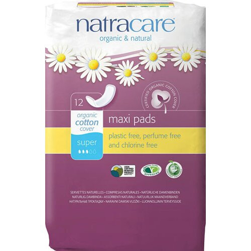 Natracare, Maxi Binden, Bio-Baumwollbeschichtung, Super, 12 Super Binden