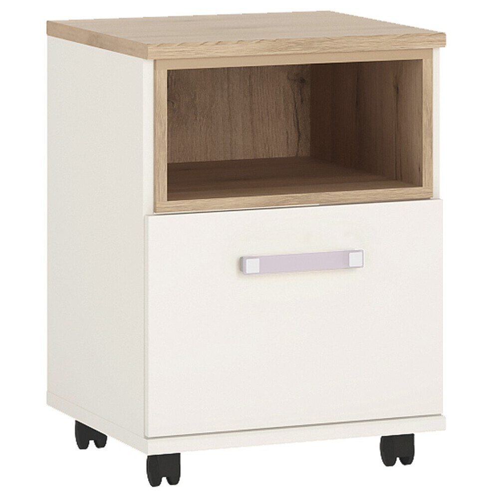 4 KIDS 1 Door Mobile Desk with Lilac Handles