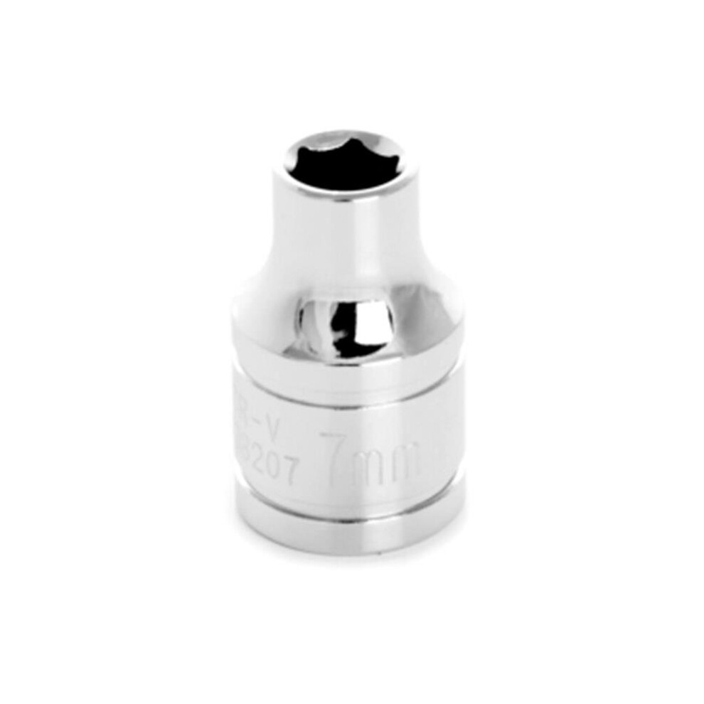 Wilmar W38207 0.37 In. Drive 6 Point Shallow Chrome Socket, 7 Mm 039564382079