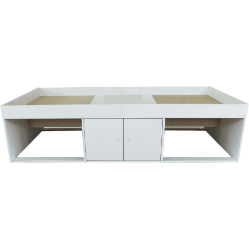 Kidsaw Low Single 3ft Cabin Bed - White with 3 Storage Compartments, 2 Open Areas & Front Doors, K0001 1