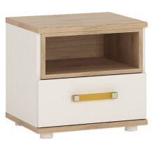 4 KIDS 1 Drawer Bedside Cabinet with Orange Handles