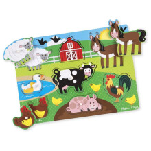 Melissa & Doug Wooden Peg Puzzle - Farm Animals