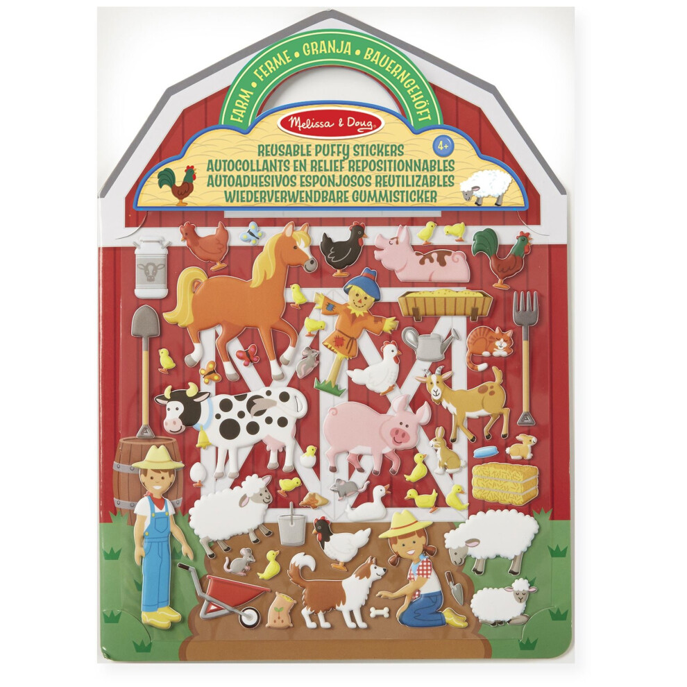 Melissa & Doug Reusable Puffy Stickers - Farm