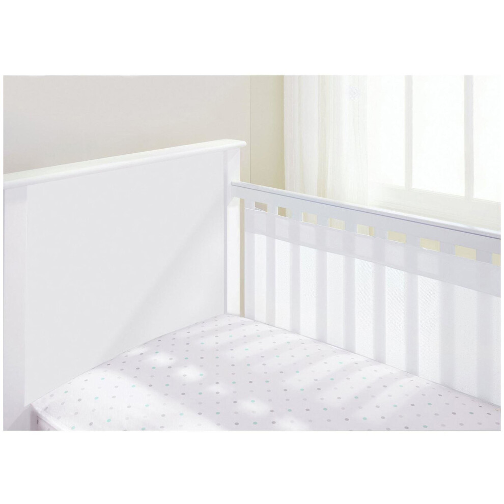 (White) Breathable Baby Airflow 2 Sided Cot Liner - Marabou