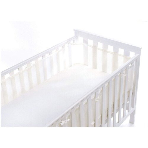 (White Mist) Breathable Baby Mesh Cot/Cotbed Liner 4 Sided - Enchanted Forest