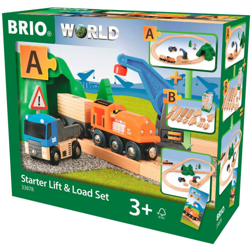 Brio BRIO Starter Lift&Load Set Wooden Toy Train Durable | Child Safe | Encourages Creativity | Compatible with All Wooden Railway Sets | includes Eng 1