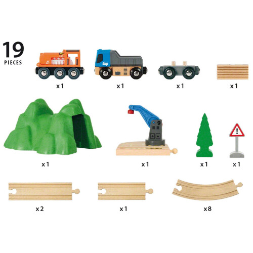 Brio BRIO Starter Lift&Load Set Wooden Toy Train Durable | Child Safe | Encourages Creativity | Compatible with All Wooden Railway Sets | includes Eng 2