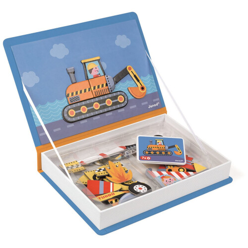 Janod JANOD - Libro Magnetico Bolidi - Gioco magnetico educativo - Da 3 Anni 2