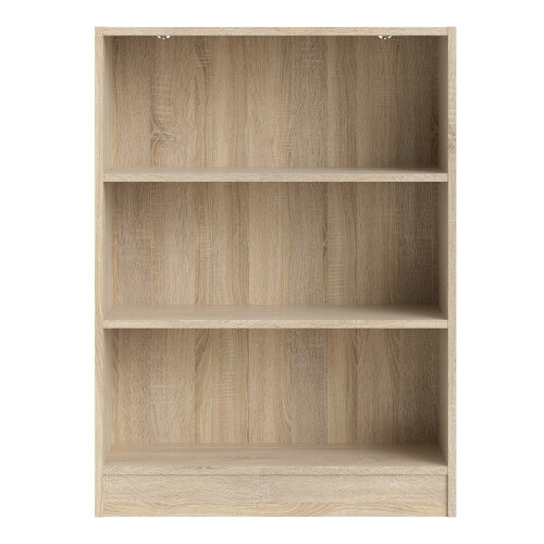Basic Low Wide Bookcase (2 Shelves) in Oak 1