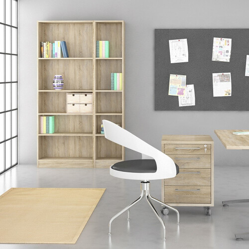 Basic Tall Narrow Bookcase (4 Shelves) in Oak 2