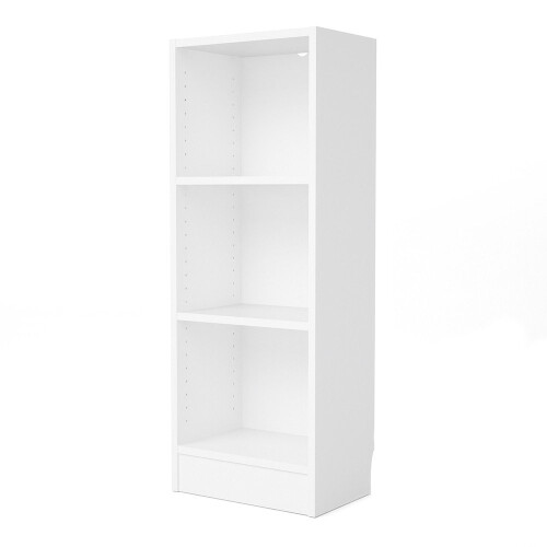 Basic Low Narrow Bookcase (2 Shelves) in White 2