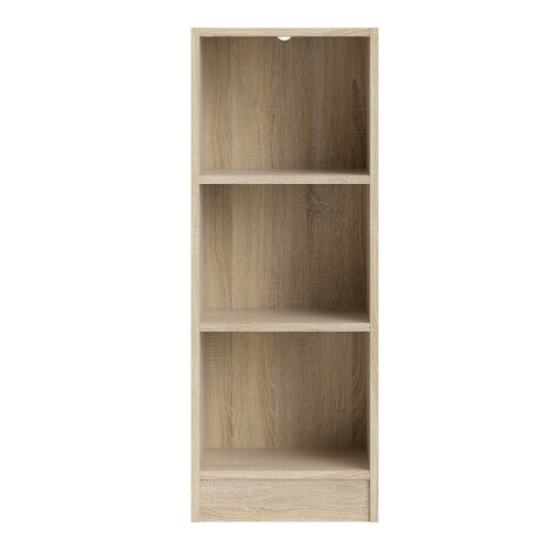 Basic Low Narrow Bookcase (2 Shelves) in Oak 1