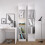 Basic Tall Narrow Bookcase (4 Shelves) in White 3