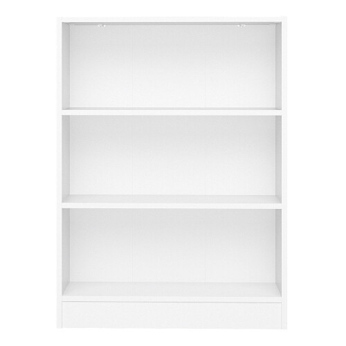Basic Low Wide Bookcase (2 Shelves) in White 1
