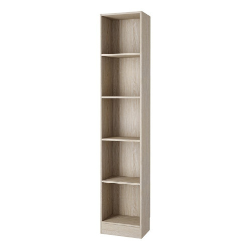 Basic Tall Narrow Bookcase (4 Shelves) in Oak 1