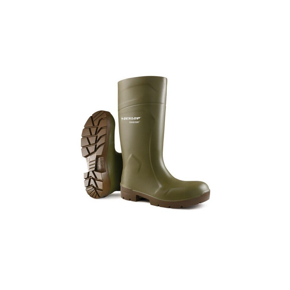 (13 (Adults')) Dunlop CA6183103 Purofort Multigrip Green Wellington Boots Steel Toe Cap Size 3