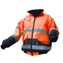 (5XL) Click EBJORNXXL Hi Vis Orange / Navy Europa Bomber Jacket XXL