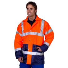 (3XL) Click TJSTTENGORNXXL Hi Vis Orange and Navy Blue Traffic Jacket XXL