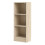 Basic Low Narrow Bookcase (2 Shelves) in Oak 3