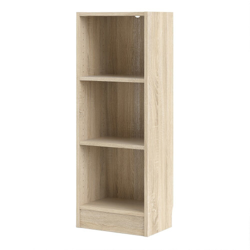Basic Low Narrow Bookcase (2 Shelves) in Oak 2