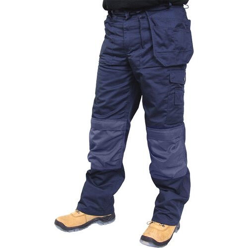 (30W) Click Premium Multi Purpose Rugged Heavy Duty Work Trousers Navy Blue Standard Leg