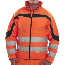 (M) Click ET41ORXXL Hi Vis Orange Eton Water Resistant And Windproof Soft Shell Jacket XXL