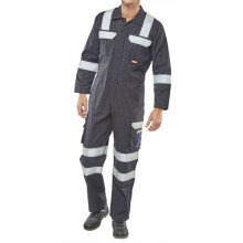 (40W) Click CARC6N38 ARC Compliant Flame Retardant Navy Blue Coverall 38"
