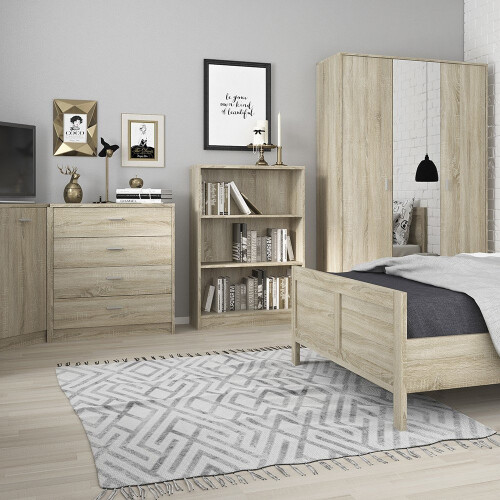 4 You Medium Wide Bookcase in Sonama Oak 1