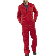 (46W) Click PCBSRE36 Polycotton Boiler Suit Red 36"