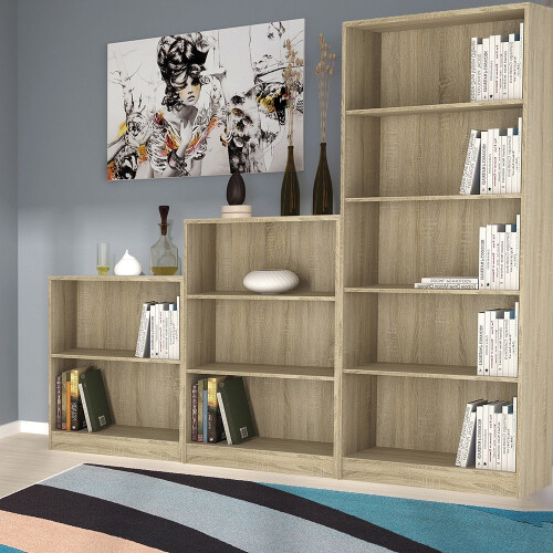 4 You Tall Wide Bookcase in Sonama Oak 1