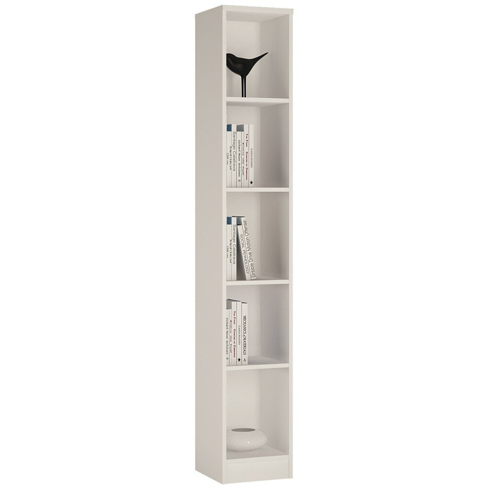 4 You Tall Narrow Bookcase In Pearl White