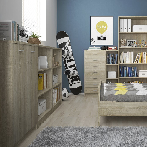 4 You Medium Wide Bookcase in Sonama Oak 2