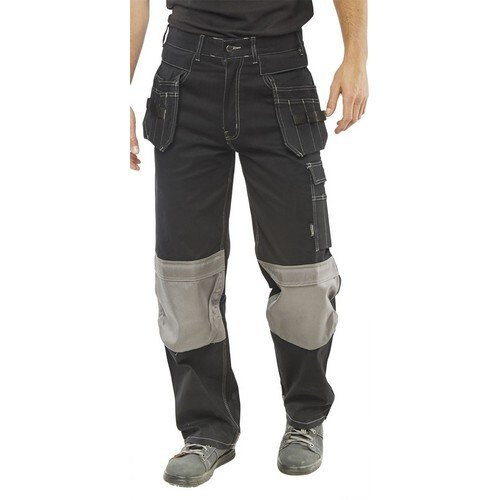 (34W) Click KMPTBL30T Kingston Multi Pocket Work Trousers Black 30" Tall