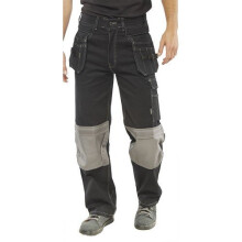 (48W) Click KMPTBL30T Kingston Multi Pocket Work Trousers Black 30" Tall
