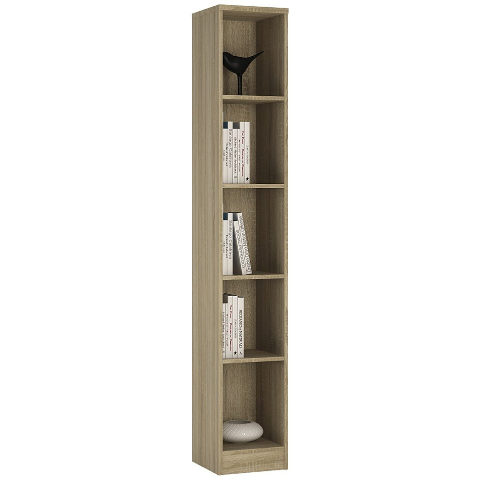 4 You Tall Narrow Bookcase In Sonama Oak