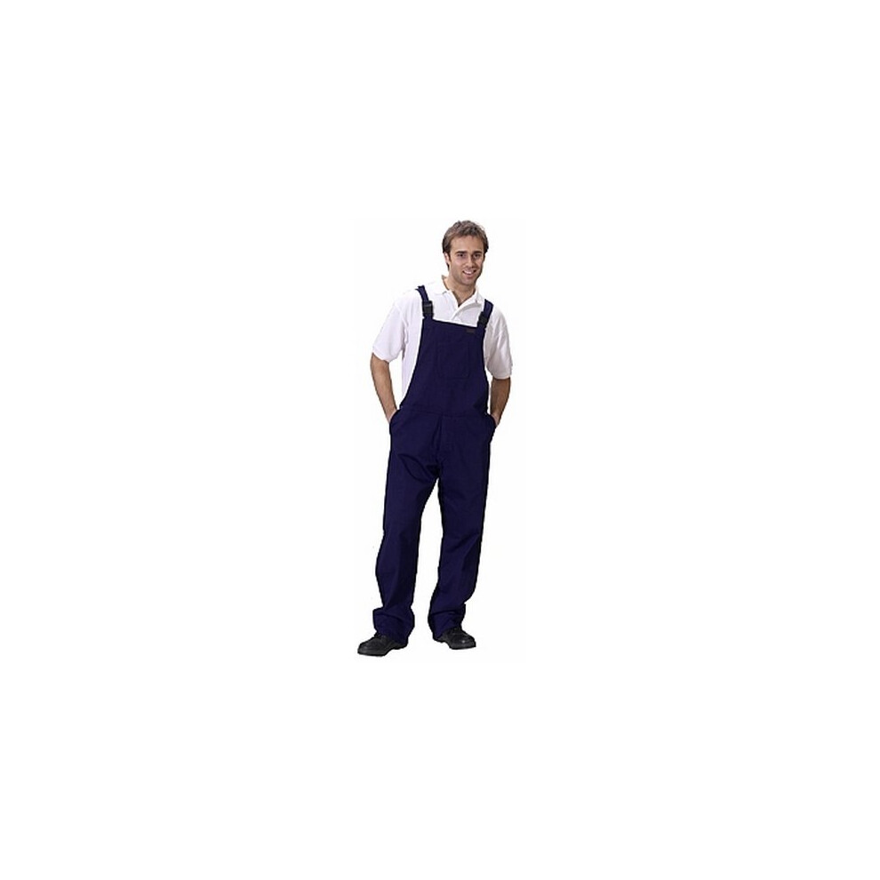 (36W) Click Cotton Drill Painters Bib and Brace White or Navy 32" - 48