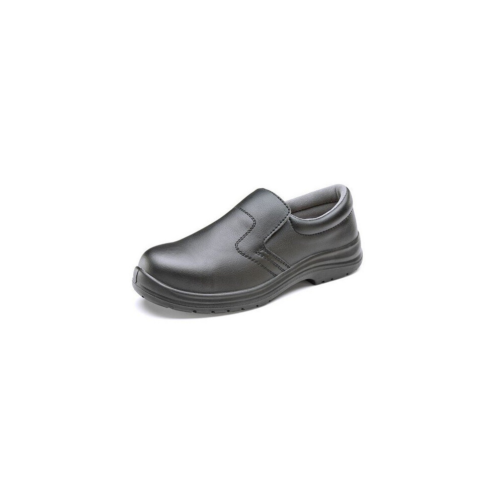 (12 (Adults')) Click Cf83303 Micro Fibre Slip On Shoe Steel Toecap Black Size 3 5030566180538