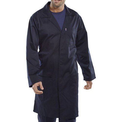 (32W) Click PCWCN32 Polycotton Warehouse Coat Navy Blue 32"