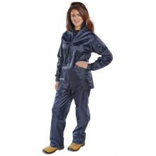 (L) Click NBDSN4XL Nylon Waterproof Jacket and trousers Navy Blue 4XL