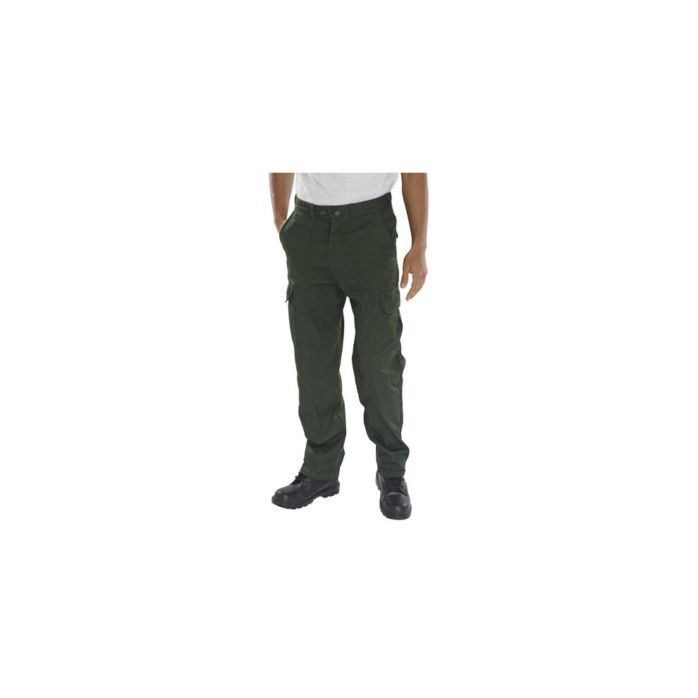 (40W) Click PCTHWBG30 Super Polycotton Work Trousers Bottle Green 30"