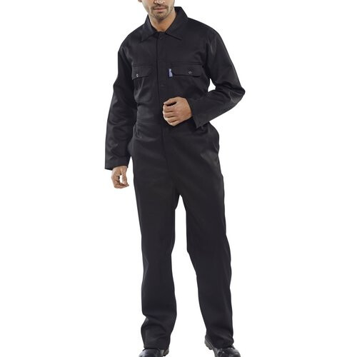 (48W) Click RPCBSBL36 Polycotton Boiler Suit Black 36"