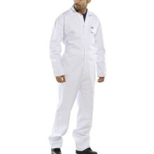 (46W) Click CDBSW34 Cotton Boilersuit White 34" Waist