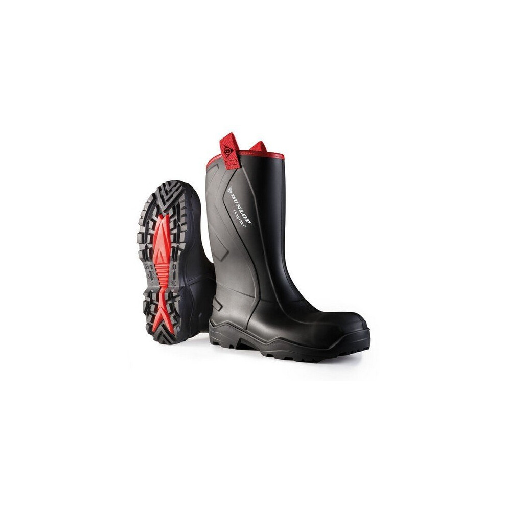 Dunlop Purofort Rugged Full Safety Wellington Boots, Black | Waterproof wellies, Steel toe, sneaker fit and S5 certification, Anti-slip, Thermally insulated, Lightweight, Calf Length - Image 9