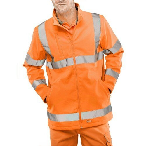 (M) Click SS20471ORL Hi Vis Orange Soft Shell Jacket Large