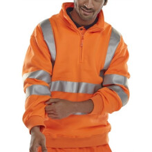 (XL) Click BSZSSENORXXL Hi Vis Orange Zipped Sweatshirt EN471 XXL