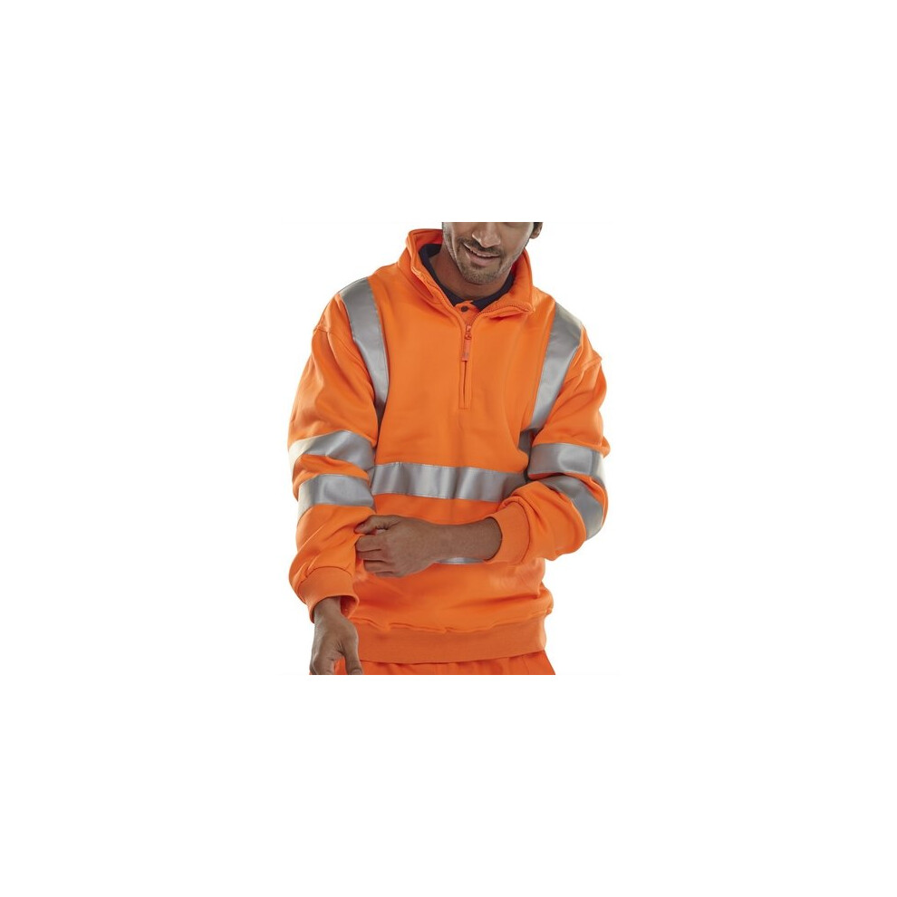 (Xl) Click Bszssenorxxl Hi Vis Orange Zipped Sweatshirt En471 Xxl 5030566002168