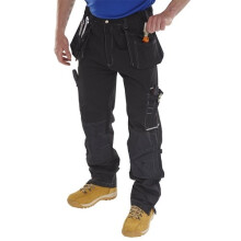(32W) Click SMPTBL30T Shawbury Multi Purpose Work Trousers Black 30" Long