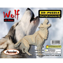 Puzzled Grey Wolf 3D Woodcraft Construction Kit